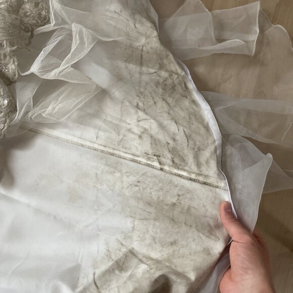 Alfred Angelo Wedding Dress Women’s Sz 22 White Bridal Gown Formal Lace Read - Picture 10 of 16